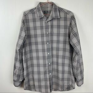 55 BROOME Plaid Long Sleeve Button Down Shirt